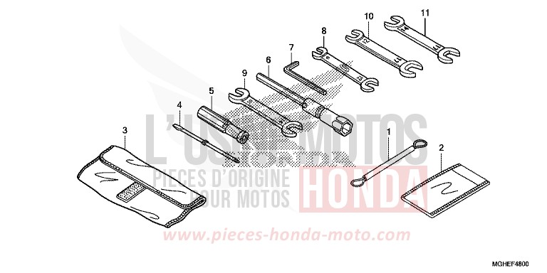 WERKZEUG von VFR1200X "Crosstourer" Méca MAT PEARL GLARE WHITE (NHB54) von 2014